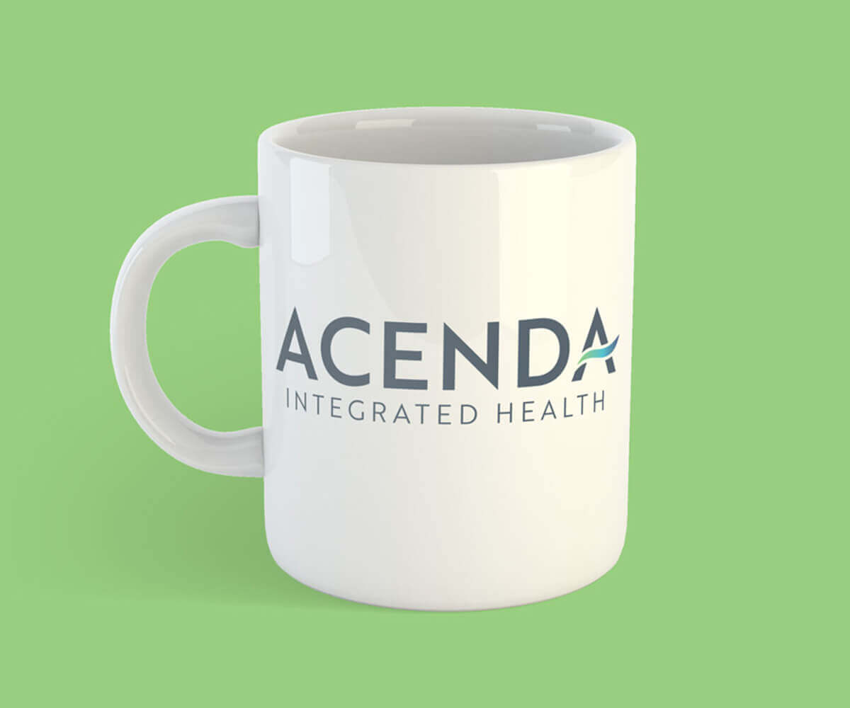 Behavioral healthcare branding case study – coffee mug with new brand