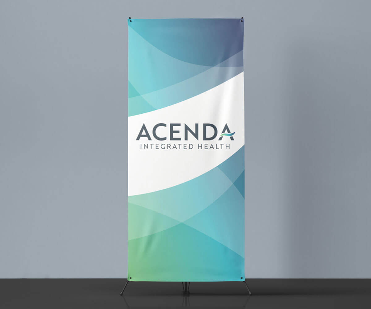 Trade show banner design for new healthcare brand Acenda